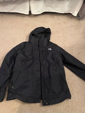 The North Face Black Hooded 2 layer jacket